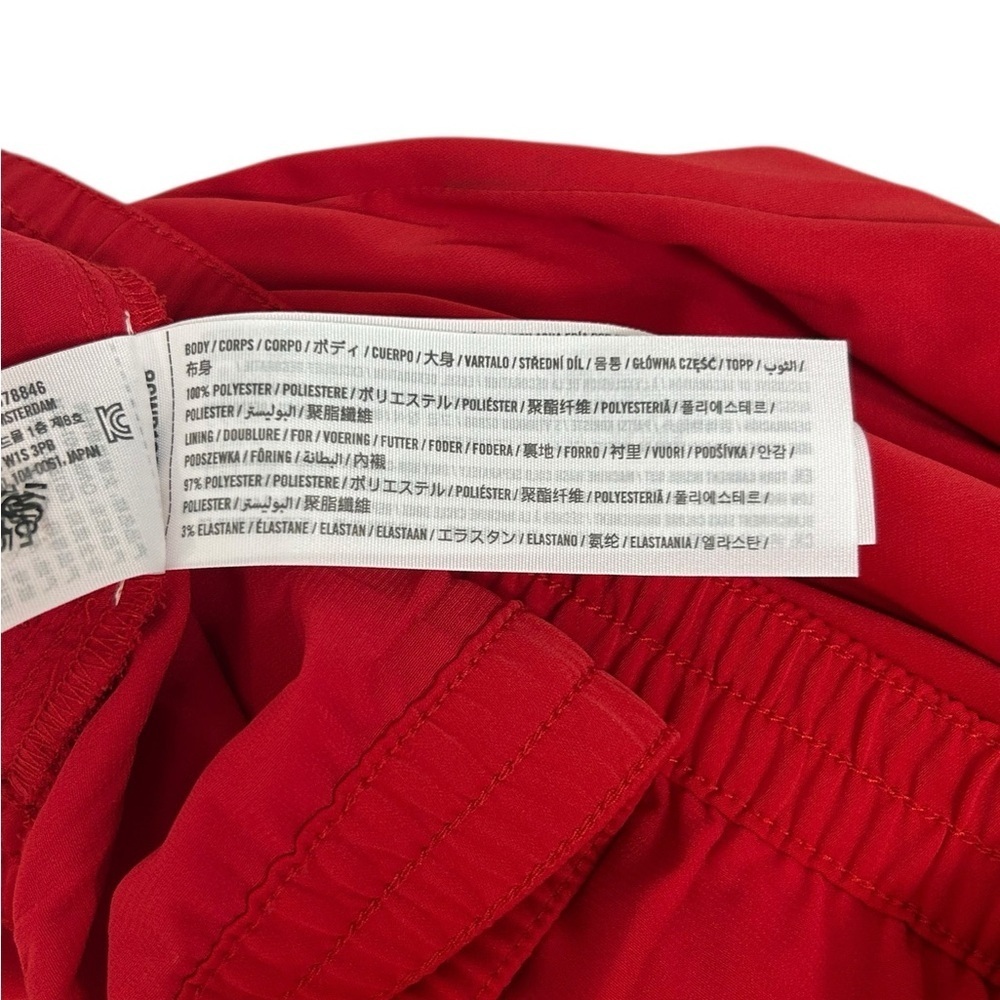 Abercrombie & Fitch Womens Drapey Pull On Wide Leg Pants Medium High Rise Red - Picture 8 of 11
